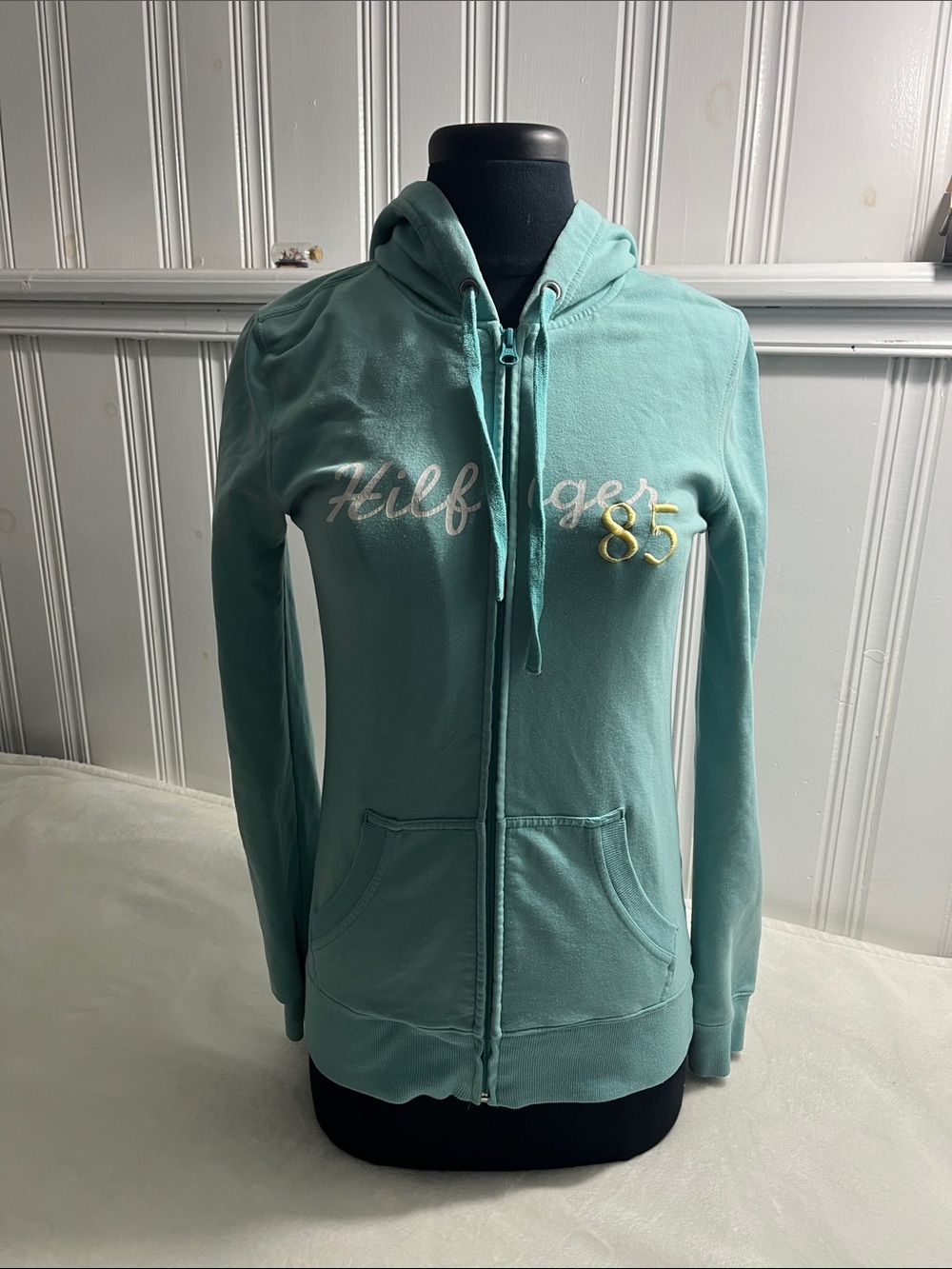 Tommy Hilfiger Mint Green Zip-Up Hoodie